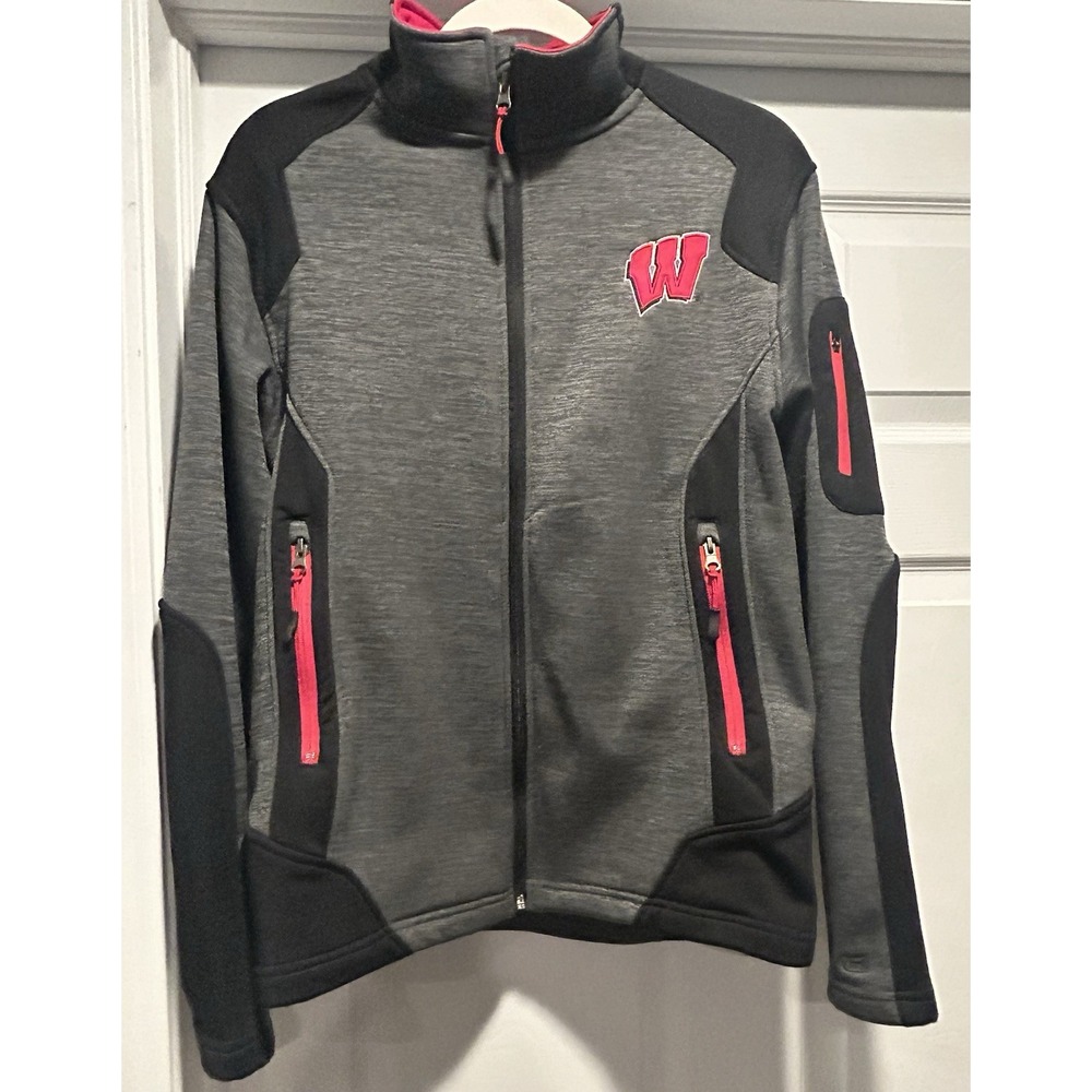 Wisconsin Badgers Mens Small Colosseum Full-Zip Jacket -Gray